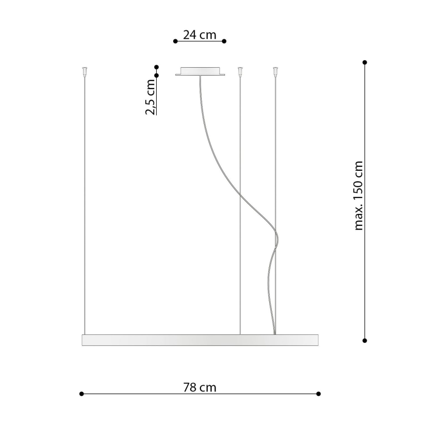Thoro TH.174 - Lámpara LED colgante RIO LED/50W/230V CRI 90 3000K diá. 78 cm dorado