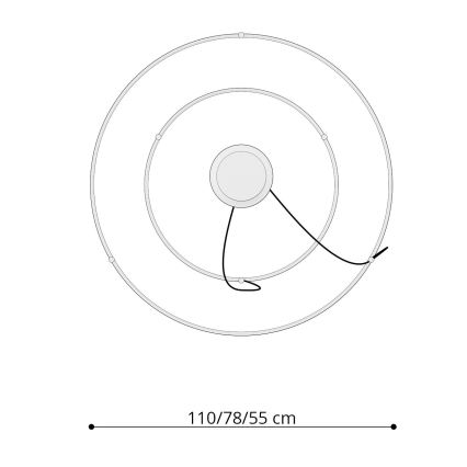 Thoro TH.214 - Lámpara LED colgante RIO LED/80W/230V CRI 90 3000K dorado