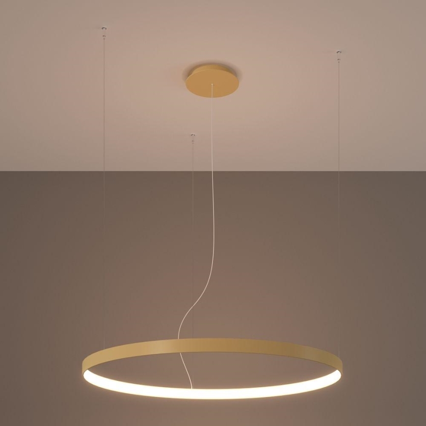 Thoro TH.216 - Lámpara LED colgante RIO LED/30W/230V CRI 90 3000K diá. 55 cm dorado