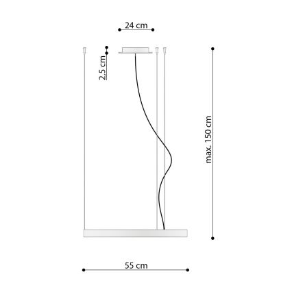 Thoro TH.216 - Lámpara LED colgante RIO LED/30W/230V CRI90 3000K diá. 55 cm dorado