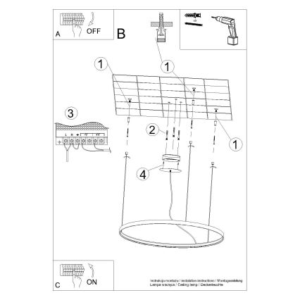 Thoro TH.216 - Lámpara LED colgante RIO LED/30W/230V CRI90 3000K diá. 55 cm dorado