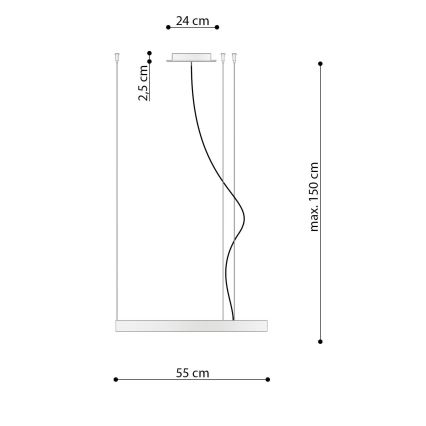 Thoro TH.217 - Lámpara LED colgante RIO LED/30W/230V CRI95 4000K diá. 55 cm dorado