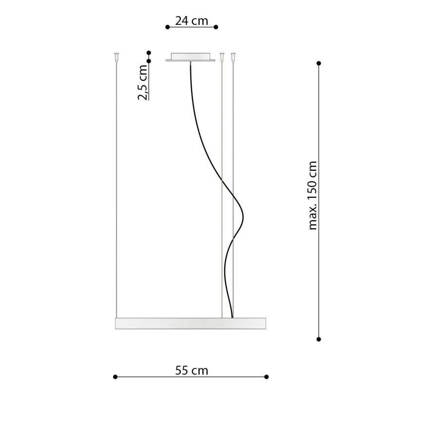 Thoro TH.217 - Lámpara LED colgante RIO LED/30W/230V CRI 95 4000K diá. 55 cm dorado