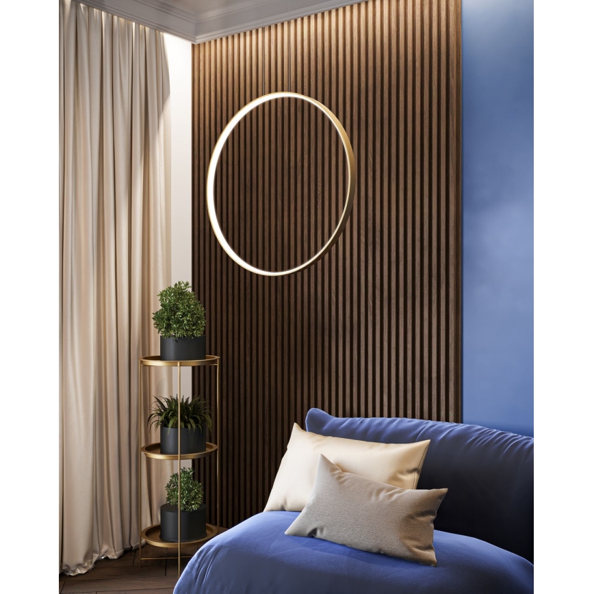 Thoro TH.220 - Lámpara LED colgante RIO LED/30W/230V CRI 90 3000K diá. 55 cm dorado