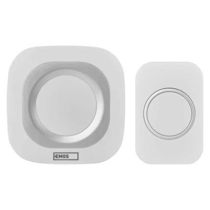Timbre inalámbrico con enchufe integrado 230V + 1xCR2032 IP44 blanco
