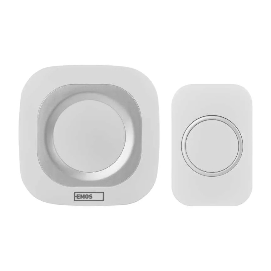 Timbre inalámbrico con enchufe integrado 230V + 1xCR2032 IP44 blanco