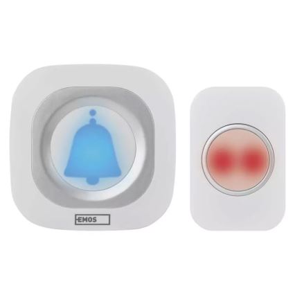 Timbre inalámbrico con enchufe integrado 230V + 1xCR2032 IP44 blanco