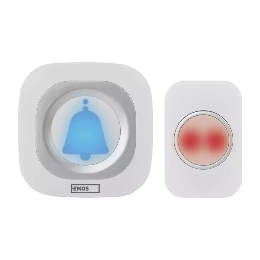 Timbre inalámbrico con enchufe integrado 230V + 1xCR2032 IP44 blanco