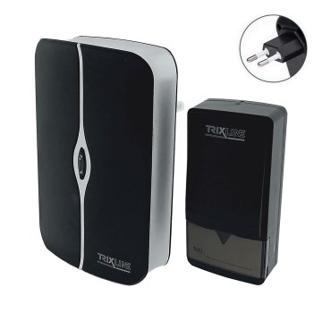 Timbre inalámbrico con enchufe integrado PIEZO BELL 230V IP40 negro