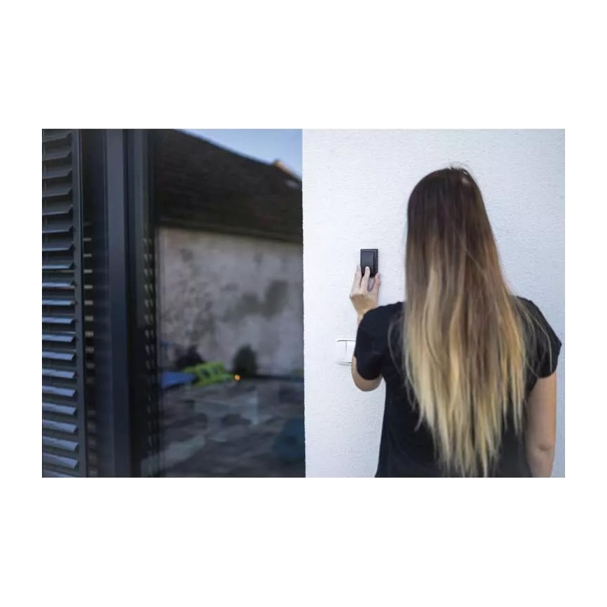 Timbre inalámbrico para enchufes 230V IP44 negro