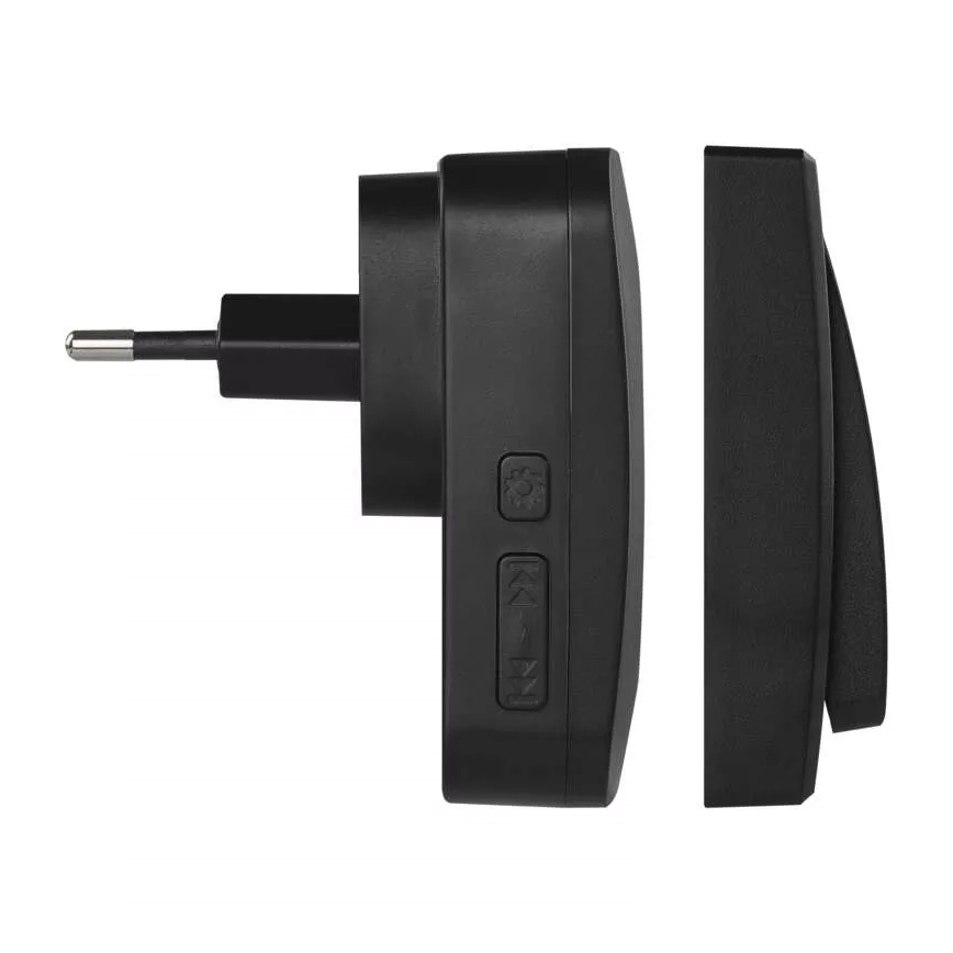 Timbre inalámbrico para enchufes 230V IP44 negro