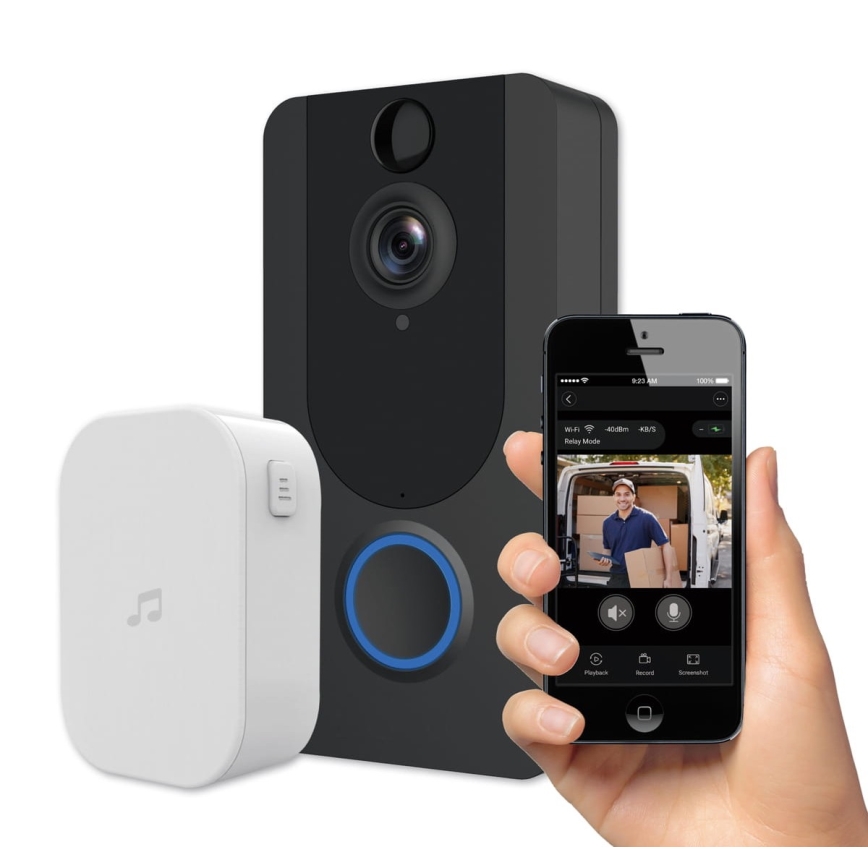 Timbre inalámbrico Wi-Fi con cámara IP64 de 1080p