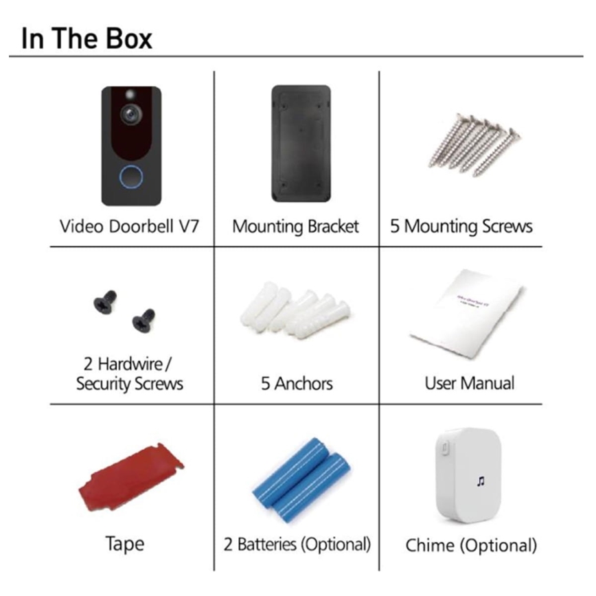 Timbre inalámbrico Wi-Fi con cámara IP64 de 1080p
