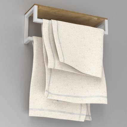 Toallero de pared con estante 14x40 cm blanco