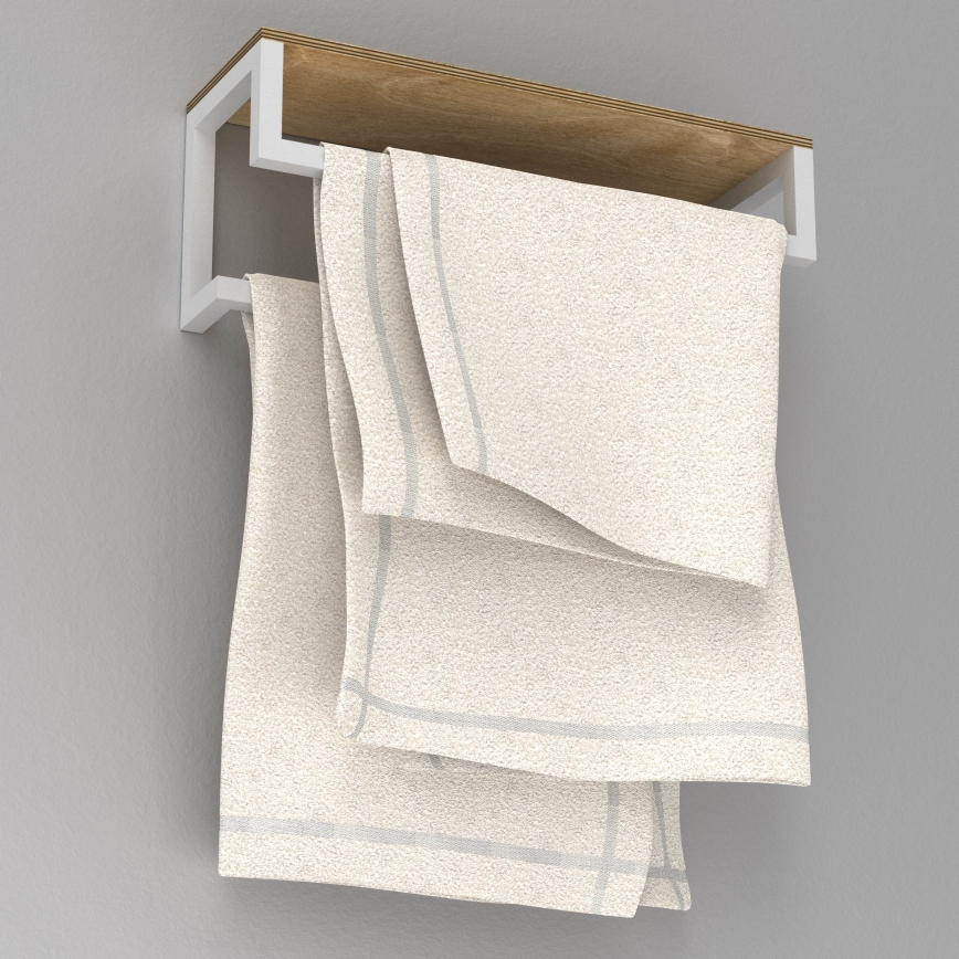 Toallero de pared con estante 14x40 cm blanco