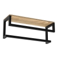 Toallero de pared con estante 14x40 cm negro