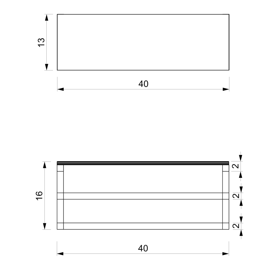 Toallero de pared con estante 14x40 cm negro