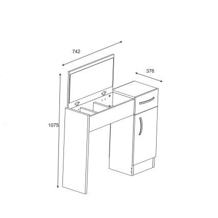 Tocador INCI 108,8x74,2 cm blanco