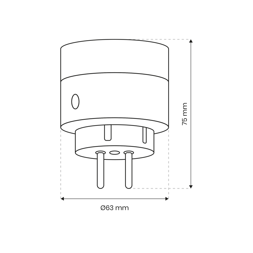 Toma inteligente 2300W/230V/10A Wi-Fi Tuya