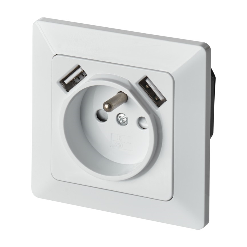 Toma interior con USB FRENCH 250V/16A