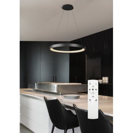 Top Light - Lámpara de araña LED regulable ORBIT LED/40W/230V 3000-6500K diá. 50 cm negro + control remoto