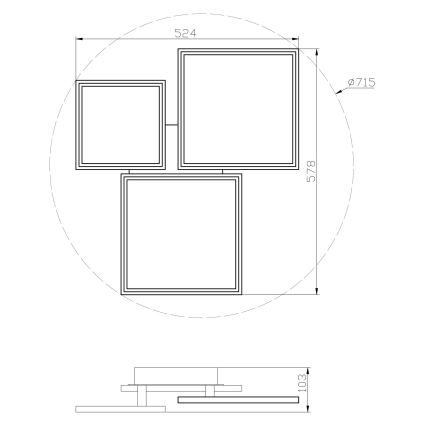 Top Light - Lámpara de techo LED regulable MERKUR LED/50W/230V 3000-6500K blanco + control remoto