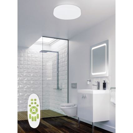 Top Light - Luz de techo LED regulable para baño TWISTER LED/51W/230V IP44 + control remoto