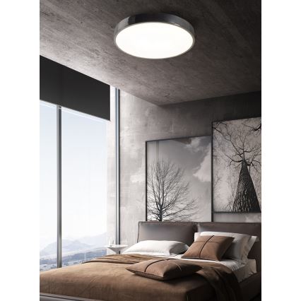Top Light Metal 40CR control remoto - Plafón LED regulable METAL LED/51W/230V cromo brillante + control remoto