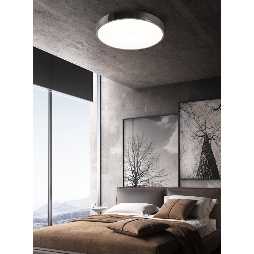 Top Light Metal 40CR control remoto - Plafón LED regulable METAL LED/51W/230V cromo brillante + control remoto