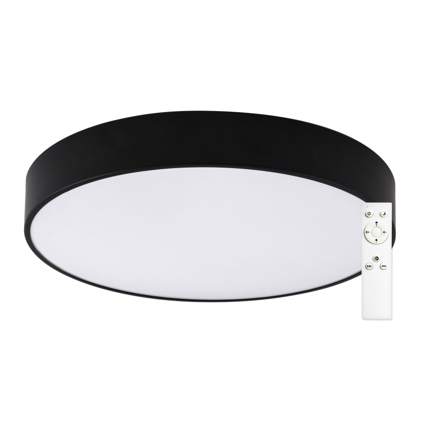 Top Light - Luz de techo LED regulable para baño PETAL LED/48W/230V IP44 3000-6500K diá. 48 cm negro + control remoto