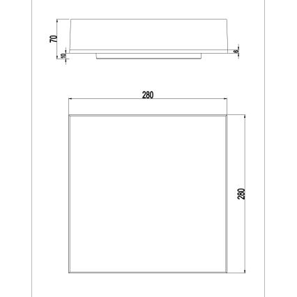 Top Light - Aplique de techo LED regulable BOXTER LED/12/18/24W/230V IP54 3000/4000/6500K 28x28 cm
