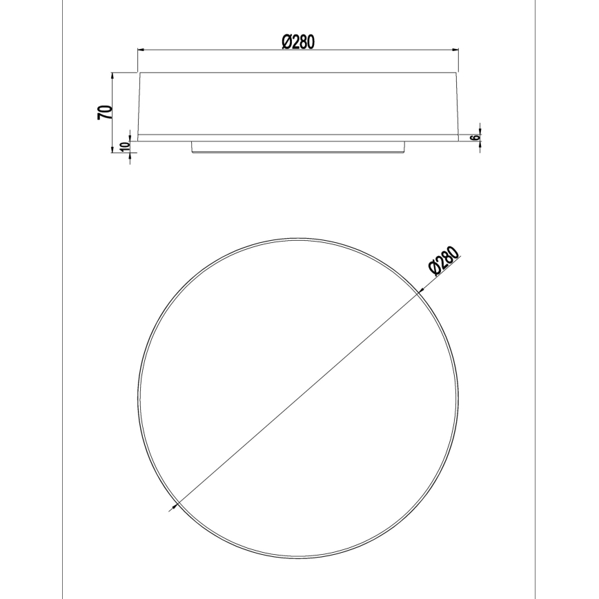 Top Light - Luz de techo LED regulable para baño BOXTER LED/12/18/24W/230V IP54 3000/4000/6500K diá. 28 cm