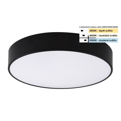 Top Light - Plafón LED de baño PETAL LED/24W/230V IP44 3000/4000/6500K diá. 35 cm negro