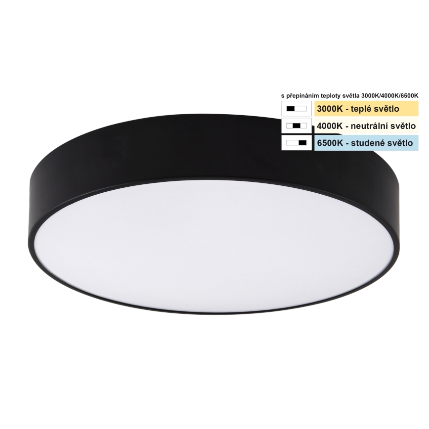 Top Light - Plafón LED de baño PETAL LED/24W/230V IP44 3000/4000/6500K diá. 35 cm negro