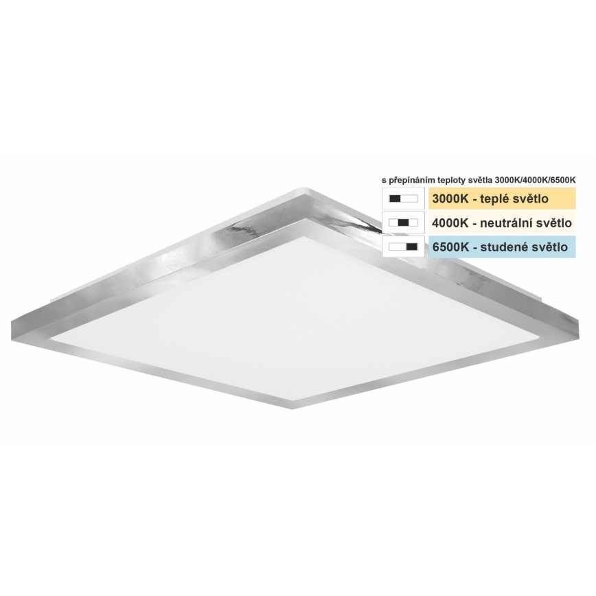 Top Light - Plafón LED de baño SILVER LED/10W/230V IP44 3000/4000/6500K 28x28 cm cromo mate