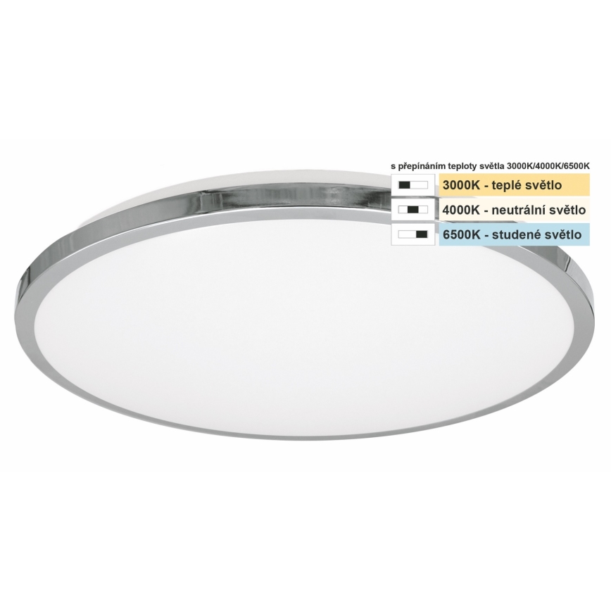 Top Light - Plafón LED de baño SILVER LED/10W/230V IP44 3000/4000/6500K diá. 29 cm cromo brillante