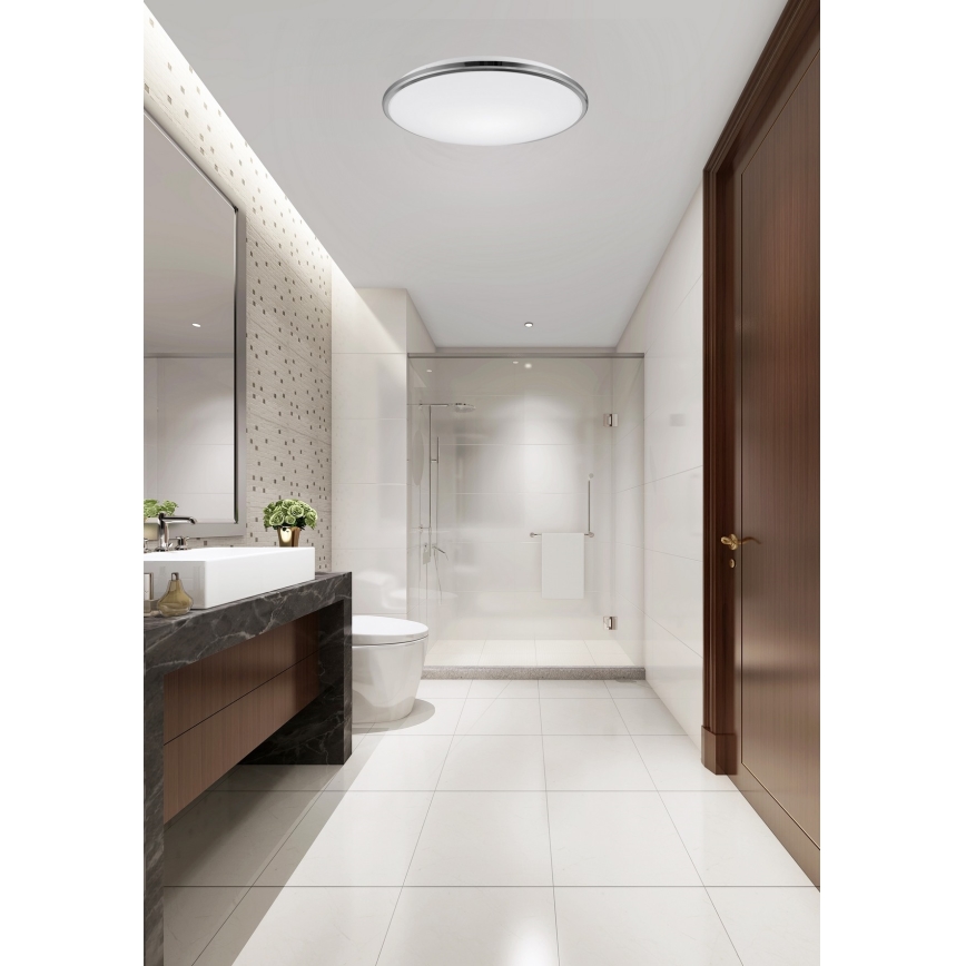Top Light - Plafón LED de baño SILVER LED/18W/230V IP44 3000/4000/6500K diá. 34 cm cromo brillante