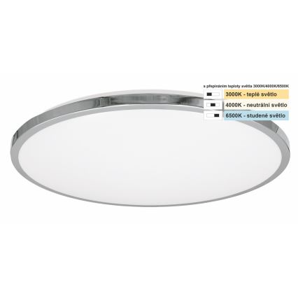 Top Light - Plafón LED de baño SILVER LED/18W/230V IP44 3000/4000/6500K diá. 34 cm cromo brillante