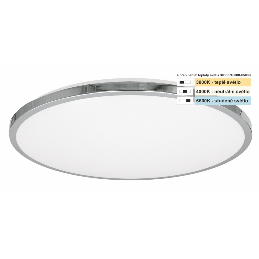 Top Light - Plafón LED de baño SILVER LED/18W/230V IP44 3000/4000/6500K diá. 34 cm cromo brillante