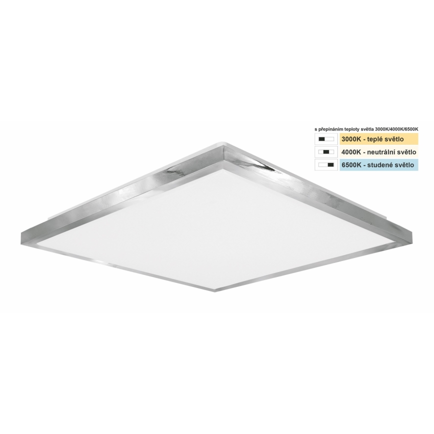 Top Light - Plafón LED de baño SILVER LED/24W/230V IP44 3000/4000/6500K 38x38 cm cromo mate