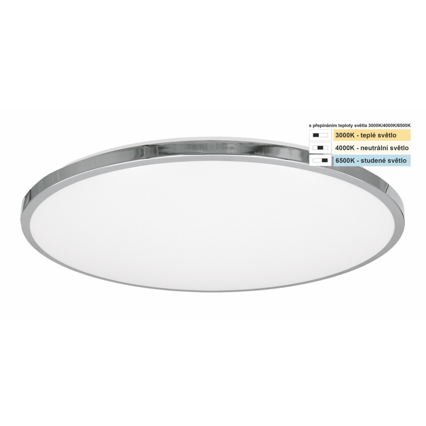 Top Light - Plafón LED de baño SILVER LED/24W/230V IP44 3000/4000/6500K diá. 39 cm cromo brillante