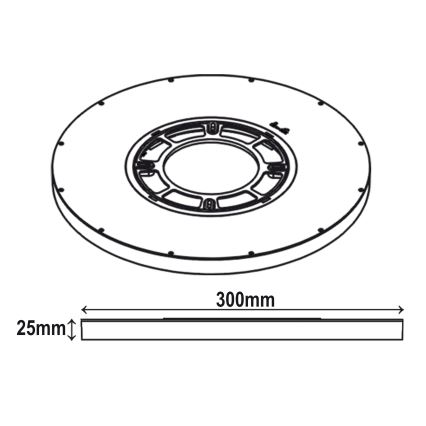 Top Light - Plafón LED REVIT LED/24W/230V 3000/4000/6500K diá. 30 cm negro