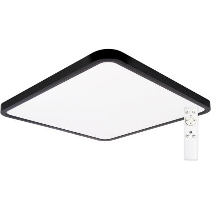 Top Light - Plafón LED regulable REVIT LED/50W/230V 3000-6500K 50x50 cm negro + control remoto