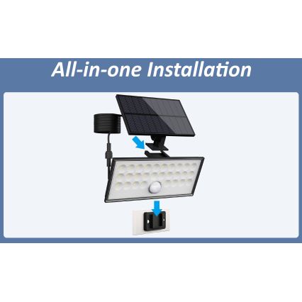 Top Light - Proyector solar de pared LED con sensor HELEON VARIO LED/8W/3,7V IP65 4000K 2200 mAh + mando a distancia