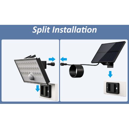 Top Light - Proyector solar de pared LED con sensor HELEON VARIO LED/8W/3,7V IP65 4000K 2200 mAh + mando a distancia