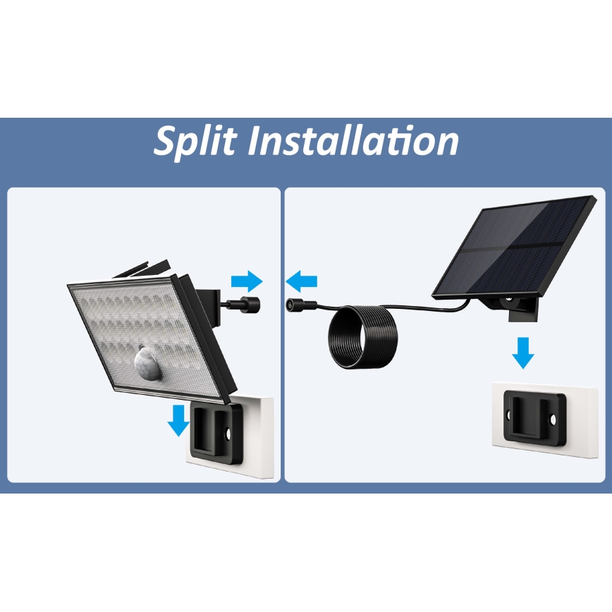 Top Light - Proyector solar de pared LED con sensor HELEON VARIO LED/8W/3,7V IP65 4000K 2200 mAh + mando a distancia