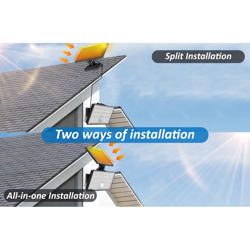 Top Light - Proyector solar de pared LED con sensor HELEON VARIO LED/8W/3,7V IP65 4000K 2200 mAh + mando a distancia