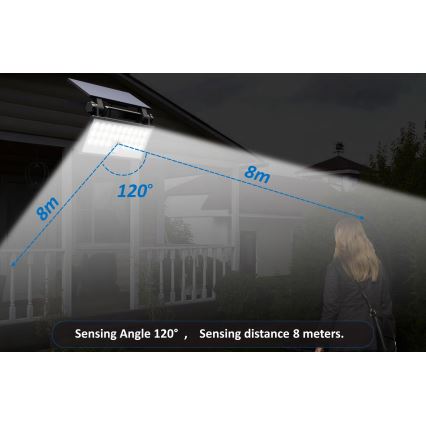 Top Light - Reflector LED solar de pared con sensor HELEON PRO LED/8W/3,7V IP65 4000K