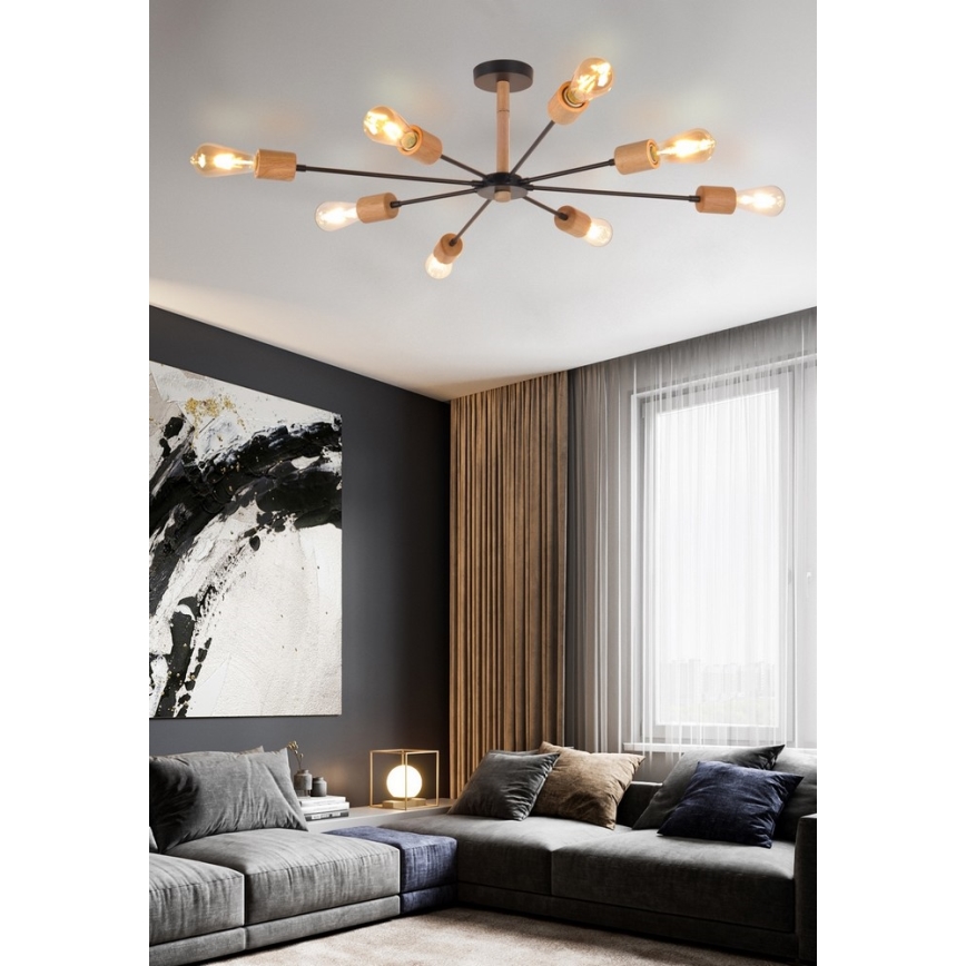 Top Light Star 8 - Lámpara colgante STAR 8xE27/40W/230V pino