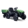 Tractor eléctrico con remolque 2x30W/7000 mAh negro/verde + control remoto